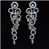 Image 1 : 18K White Gold And Diamond Dangling Earring Round Shape Diamond-3.39ct Weight-14.35Grams