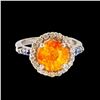 Image 1 : 4.10CT NATURAL SPESSARTITE 14K WHITE GOLD RING