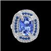 Image 1 : GIA 8.77CT NATURAL BLUE CEYLON SAPPHIRE (COLOR CHANGE NO HEAT) 18K W/G RING