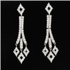 Image 1 : 18K White Gold And Diamond Dangling Earring Round Shape Diamond-2.35ct Weight-8.71 Grams