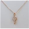 Image 1 : 14K ROSE GOLD MUSIC NOTE PENDANT WITH CHAIN :2.5g/Diamond:0.19ct