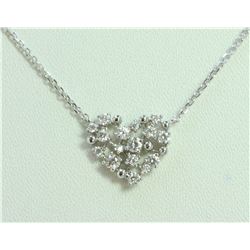 14K WHITE GOLD PENDANT WITH CHAIN 2.9g/Diamond 0.46ct