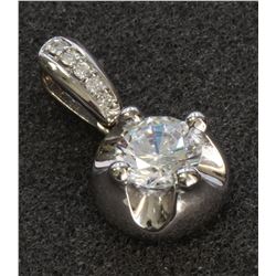 14K WHITE GOLD PENDANT:2.8g/Diamond BAIL :0.05ct/Center Cubic zirconia:1ea