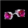 Image 1 : 4.00CT NATURAL RUBELLITE 14K WHITE GOLD EARRING