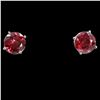 Image 2 : 4.00CT NATURAL RUBELLITE 14K WHITE GOLD EARRING