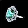 Image 2 : 5.22CT NATURAL COPPER BEARING TOURMALINE 14K WHITE GOLD RING