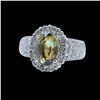 Image 1 : 3.17CT NATURAL ALEXANDRITE 18K WHITE GOLD RING