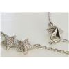 Image 1 : 14K WHITE GOLD 3 STAR PENDANT WITH CHAIN :2.22g/Diamond:0.09ct