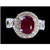 Image 1 : GIA 4.08CT NATURAL RUBY 14K WHITE GOLD RING