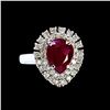 Image 1 : GIA 2.53CT NATURAL RUBY 18K WHITE GOLD RING