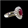 Image 2 : GIA 2.53CT NATURAL RUBY 18K WHITE GOLD RING