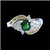 Image 1 : NATURAL 0.93CT TSAVORITE & 0.29CT CEYLON SAPPHIRE 14K W/G RING