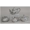 Image 1 : FOUR PIECE STERLING SILVER TEA SERVICE, American. Date mark for 1946. Maker: Theodore B. Starr...