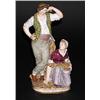 Image 1 : MEISSEN PORCELAIN GROUP OF FARMERS, German. 19th Century. Underglazed blue crossed swords and i...