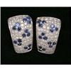 Image 1 : EXQUISITE PAIR OF DIAMOND AND SAPPHIRE EAR CLIPS, Pavé set with approximately ninety-four round...