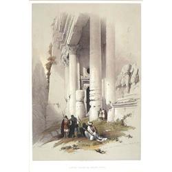 DAVID ROBERTS (English. 1796-1864), "Temple Called El Khasne, Petra". Signed in the plate David...