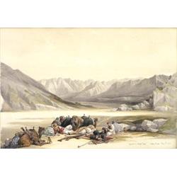 DAVID ROBERTS (English. 1796-1864), "Approach to Mount Sinai". Signed in the plate David Robert...