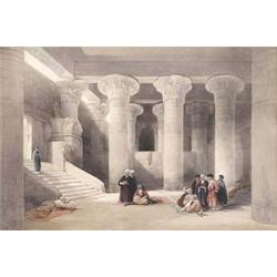 DAVID ROBERTS (English. 1796-1864), "Temple at Esneh". Signed in the plate David Roberts R.A.,...