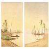 Image 1 : SPYRIDON SCARVELLI (Italian/Greek 1868-1942), "Egyptian Coast". Signed Scarvelli l/l., Two Wa...