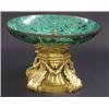 Image 1 : GOOD EMPIRE STYLE GILT BRONZE AND MALACHITE TAZZA, French. Late 19th Century. Circular shallow...