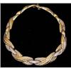 Image 1 : STRIKING EIGHTEEN KARAT YELLOW GOLD AND DIAMOND NECKLACE, Signed Nouvi Gioielli. Composed of ei...