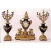 Image 1 : THREE PIECE LOUIS XV STYLE GILT BRONZE MOUNTED "SEVRES" PORCELAIN CLOCK GARNITURE, French. Late...
