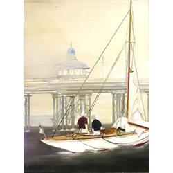 DOMI GUILLEMARD (French. 20th Century), "As the Fog Rolls In". Signed Guillemard l/l., Oil on...