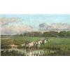 Image 1 : LICINO BARZANTI (Italian. 1857-1944), "Landscape with Cows Crossing a Stream". Signed L. Barzan...