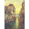 Image 1 : A. BACHMAN (European. 19th/20th Century), "Venetian Canal Scene". Signed l/r., Oil on Canvas....