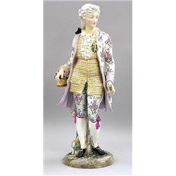FOUNTAINBLEAU PORCELAIN FIGURE OF A YOUNG MAN, French. Late 19th Century. Maker: E. Jaquemin. D...