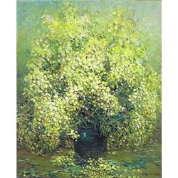 LOUIS BONAMICI (Italian. 1878-1966), "Floral Bouquet". Signed L. Bonamici l/r., Oil on Canvas...