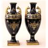 Image 1 : PAIR OF LIMOGES PORCELAIN VASES, French. 20th Century. Painted by J. Pinon. Signed. Each of urn...