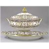 Image 1 : LIMOGES PORCELAIN TUREEN, COVER AND STAND, French. Circa 1940. Each decorated with flowers, fol...