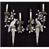 Image 1 : PAIR OF VENETIAN ROCK CRYSTAL AND GILT METAL TWO LIGHT WALL SCONCES, Italian. Each backplate in...