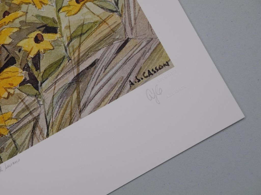 A J Casson 1898 1992 Original Hand Signature Limited Edition Litho 11x13 Black Eyed Susans