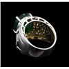 Image 3 : 14KT White Gold 6.63 ctw Emerald and Diamond Ring