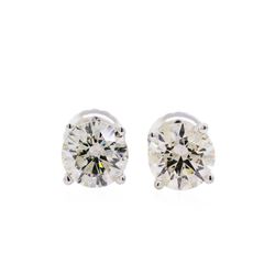 1.42 ctw Diamond Stud Earrings - 14KT White Gold