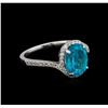 Image 1 : 2.95 ctw Apatite and Diamond Ring - 14KT White Gold