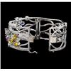 Image 3 : 9.92 ctw Sapphire and Diamond Bangle Bracelet - 14KT White Gold