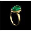 Image 4 : 14KT Yellow Gold 2.68 ctw Emerald and Diamond Ring