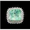 Image 2 : 23.37 ctw Emerald and Diamond Ring - 14KT White Gold