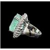 Image 3 : 23.37 ctw Emerald and Diamond Ring - 14KT White Gold