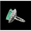 Image 3 : GIA Cert 16.24 ctw Emerald and Diamond Ring - 14KT White Gold
