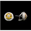 Image 2 : 18KT White Gold 1.90 ctw Yellow Sapphire and Diamond Earrings