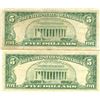 Image 2 : 1963 $5 VG/XF Red Seal Note Lot of 2