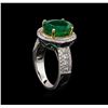 Image 4 : 14KT Two-Tone 3.39 ctw Emerald and Diamond Ring