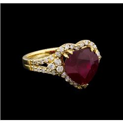 14KT Yellow Gold 5.41 ctw Ruby and Diamond Ring