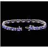 Image 3 : 14KT White Gold 15.01 ctw Tanzanite and Diamond Bracelet