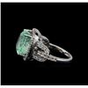 Image 3 : 10.37 ctw Emerald and Diamond Ring - 14KT White Gold