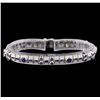 Image 1 : 4.24 ctw Sapphire and Diamond Bracelet - 18KT White Gold
